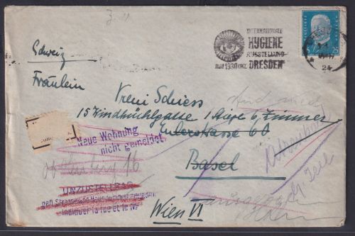 Postsache Deutsches Reich Brief EF Hindenburg Maschinenst. Dresden Hygiene nach