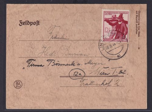 Ostmark Linz Deutsches Reich Brief EF 898 Landesschießen Tirol Österreich Wien