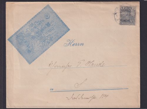 Deutsches Reich Brief schön illustriuerter Umschlag Reichsbanknoten EF 2 Pfg.