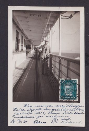Private Foto Ansichtskarte Schiff Kreuzfahrt ab Dresden Sachsen nach Antwerpen