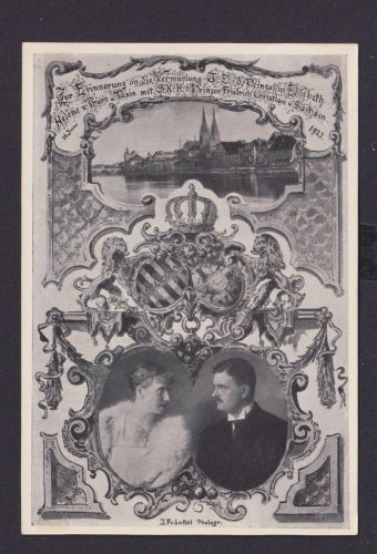 Ansichtskarte Vermählungskarte Prinzessin Elisabeth Helene v. Thurn u.Taxis