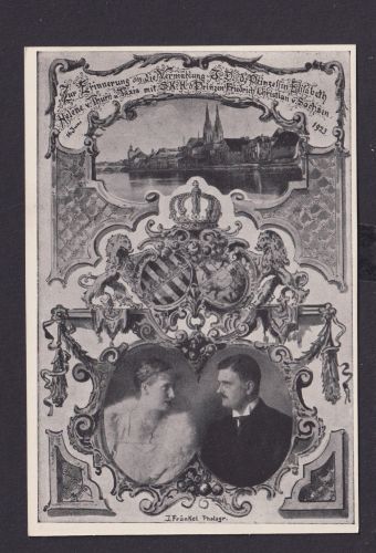 Ansichtskarte Vermählungskarte Prinzessin Elisabeth Helene v. Thurn u.Taxis