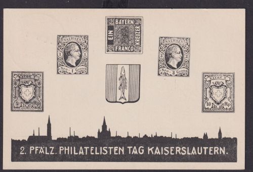 Ansichtskarte Kaiserslautern Pfälz. Philatelisten Tag 27. 28. 01. 1923