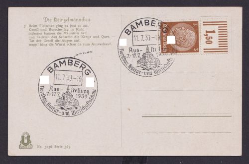 Deutsches Reich Bamberg SST Nordbayerische Kultur + Wirtschaftsschau Ausstellung