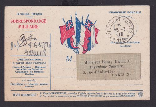 Militaria Frankreich Feldpost Karte Miltitär Krieg