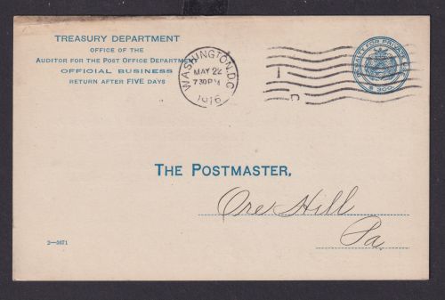 USA Postsache Washington Finanzministerium Strafe für Privatgebrauch 300 $ 1916