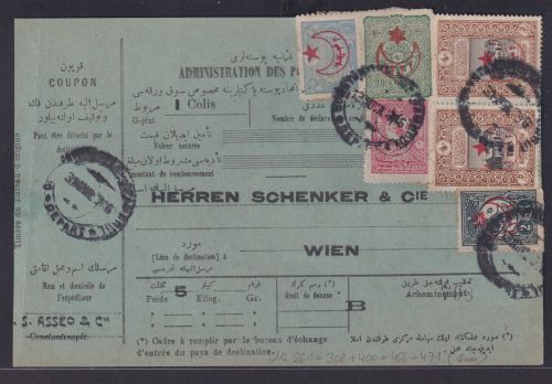 Türkei Brief Paketkarte nach Schenker in Wien Österreich mit attrativ frankiert