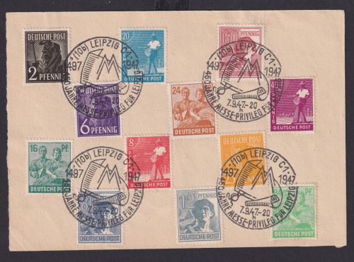 Briefmarken Besetzung Gemeinschaft mit SST Leipzig 450 Jahre Messe Privileg