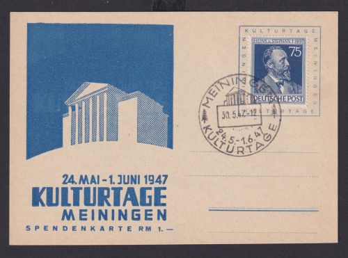 All. Besetzung Gemeinschaft Meinigen Stephan UPU Kulturtage schöne Anlasskarte