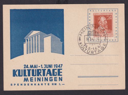 All. Besetzung Gemeinschaft Meinigen Stephan UPU Kulturtage schöne Anlasskarte