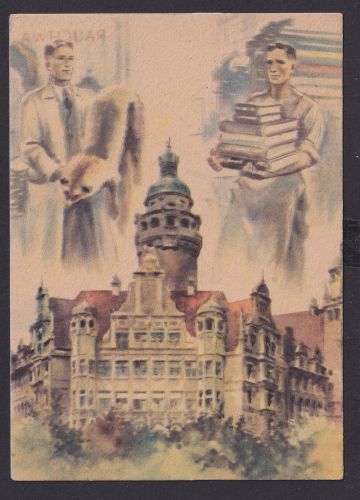 Leipzig Sachsen 1 Leipziger Friedensmesse tolle Künstler Anlasskarte SST 1947
