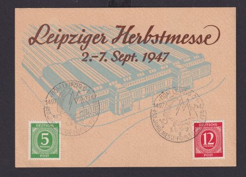 All. Besetzung Anlasskarte Leipzig Herbstmesse mit schönem SST 450 Jahre Messe