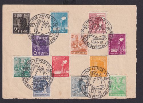 Briefmarken Besetzung Gemeinschaft mit SST Leipzig 450 Jahre Messe Privileg