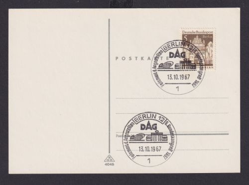 Berlin Brief inter. Sonderstempel Brandenburger Tor DAG 1967
