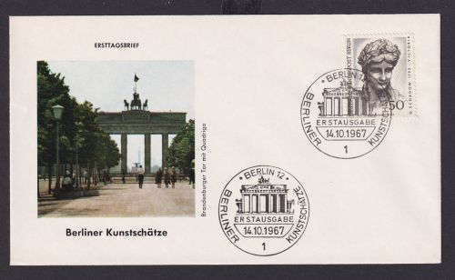 Berlin Brief inter Umschlag + Stempel Brandenburger Tor Kunstschätze Kunst