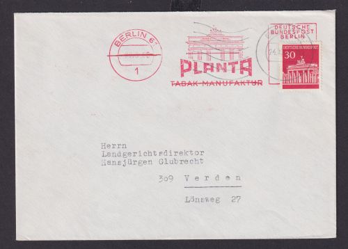 Berlin Brief AFS Absenderfreistempel Brandenburger Tor überfrankiert