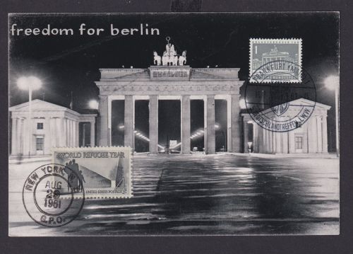 Berlin Ansichtskarte bzw selt. Maximumkarte Brandenburger Tor Frieden für Berlin