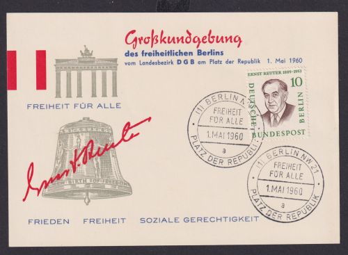 Berlin toller Beleg Großkundgebung Frieden Freiheit DGB St. Brandenburger Tor