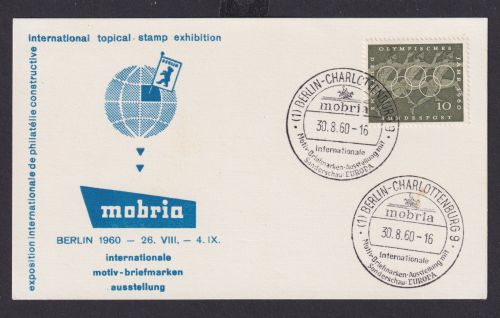 Berlin Brief SST Brandenburger Tor Philatelie Briefmarken Ausstellung Mobria 1960