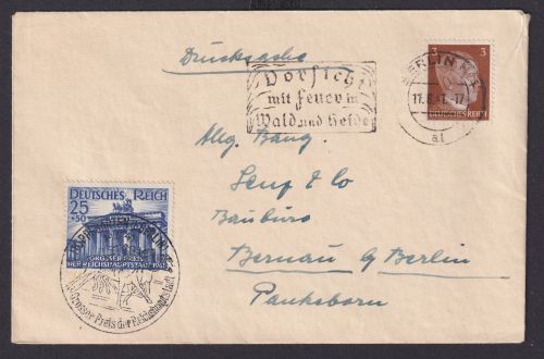 Deutsches Reich Brief Berlin Masch. + zusätzlich Sonderstempel nach Bernau