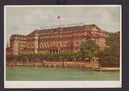 Ansichtskarte Hamburg Hotel Atlantic Alster Landungssteg nach Chicago USA