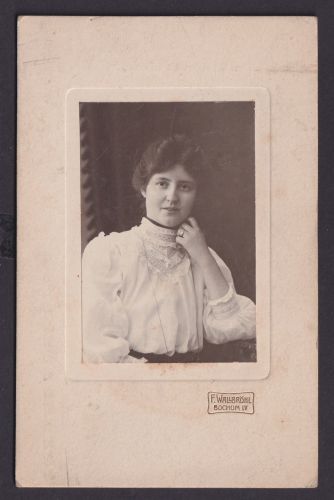 Fotoplatte um 1910 Porträt Junge Frau Foto F. Wallbröhl Bochum
