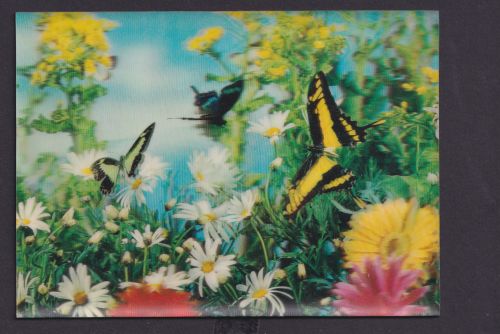 Ansichtskarte 3 D Künstlerkarte Schmetterlinge