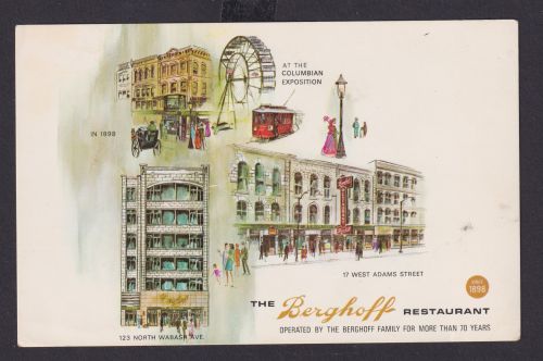 Ansichtskarte Chicago USA Berghoff Restaurant West Adams Street Künstlerkarte