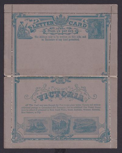Australia Australien Victoria Ganzsache Kartenbrief 1p postal statinery letter