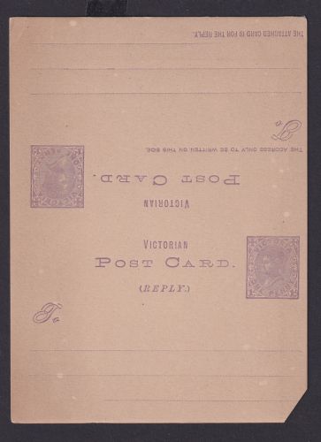 Australien Victoria Ganzsache Queen Victoria 1p card verschnitten F/A