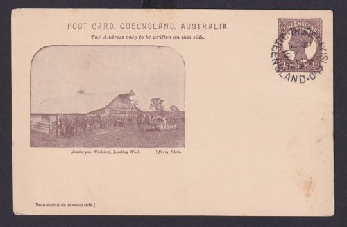 Queensland Australien Bild Ganzsache Queen Victoria 1d Jondaryn Woolshead