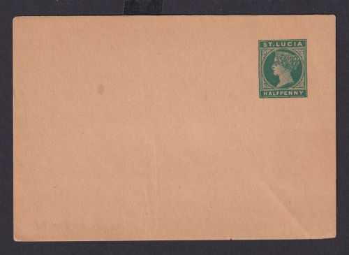 Briefmarken Britische Kolonien St Lucia Ganzsache Queen Victoria 1/2p Streifband
