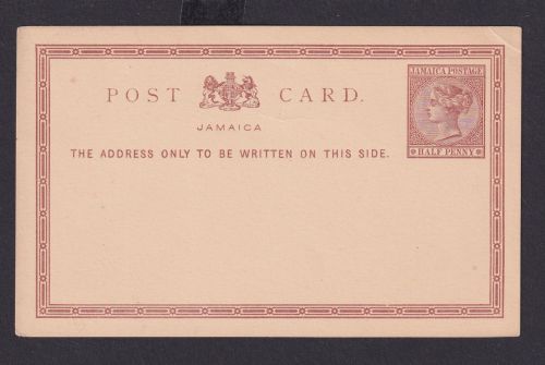 Briefmarken Jamaika Ganzsache Queen Victoria Postcard 1/2p braun