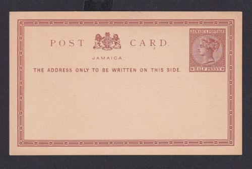 Briefmarken Jamaika Ganzsache Queen Victoria Postcard 1/2p braun