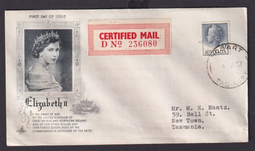 Australien Brief inter. FDC Queen Elisabeth II Hobart New Toun Tasmanien