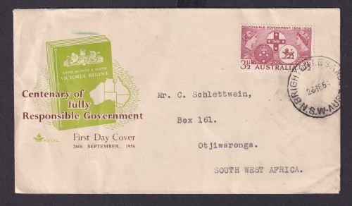 Briefmarken Australien Brief Selbstverwaltung Neusüdwales als FDC n Otjiwarongo