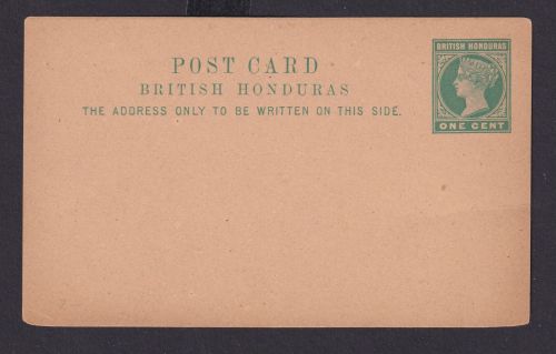 Briefmarken Britische Kolonien British Honduras Ganzsache Queen Victoria 1c grün