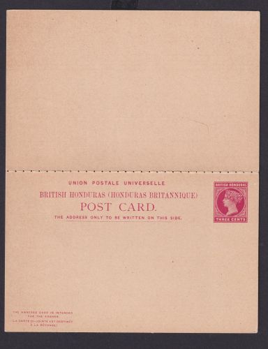 Briefmarken Britische Kolonien British Honduras Ganzsache Queen Victoria Frage