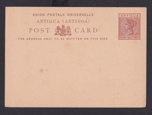 Briefmarken Britische Kolonien Antigua Ganzsache Queen Victoria 1 1/2 p braun