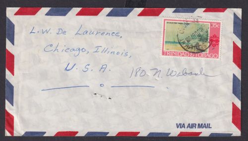 Flugpost Trinidad & Tobago Britische Kolonien Brief EF 35c Calcutta Settlement