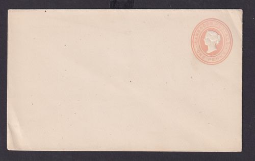 Karibik Barbados Ganzsache Cover Queen Victoria One Penny