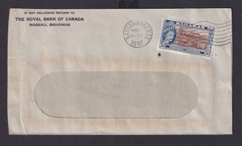 Bahamas Queen Elisabeth Brief EF 169 5 d ab Nassau may 1957