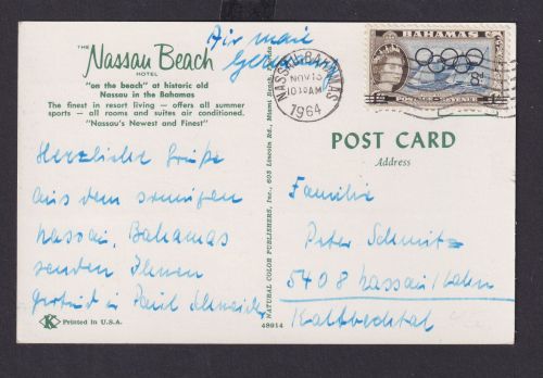 Bahamas Queen Elisabeth Sport Olympia Aufdruck 8 Pence auf 1 Shilling auf Foto