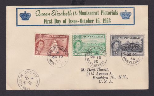 Montserrat Brief Queen Elisabeth GPO Plymouth nach Brooklyn New York USA