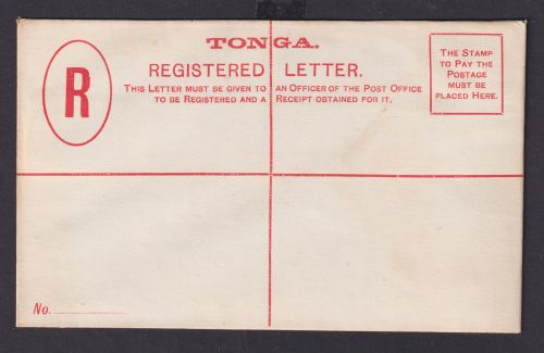 Tonga Ganzsache Einschreibeumschlag 6 p.