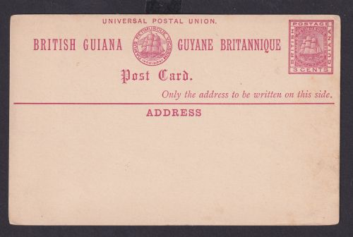 British Guiana Ganzsache 2 cents rot