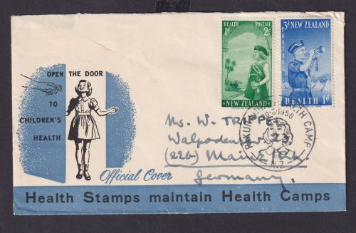 Neuseeland Brief Cover Childrens Heealth Camps nach Mainz Gesundheit Jugend