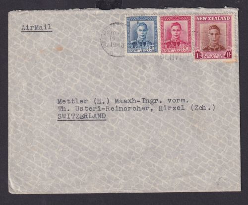 Neuseeland Brief MIF nach Hirzel Schweiz