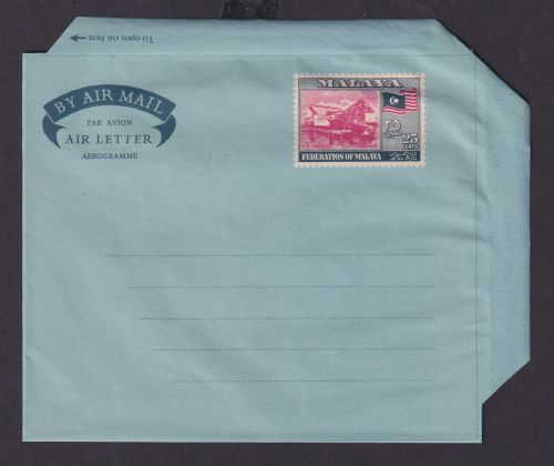 Flugpost British Malaya Malaysia Ganzsache Aerogramm 25 cts postal stationery