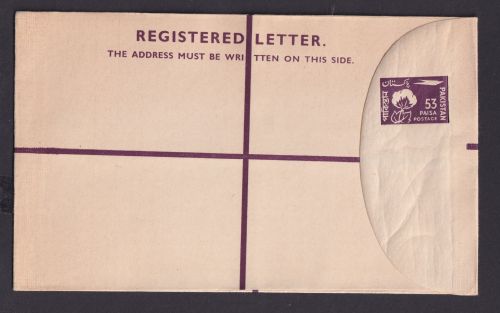 Briefmarken Pakistan Ganzsache 53 Paisa Einschreibeumschlag 189 x 113 mm